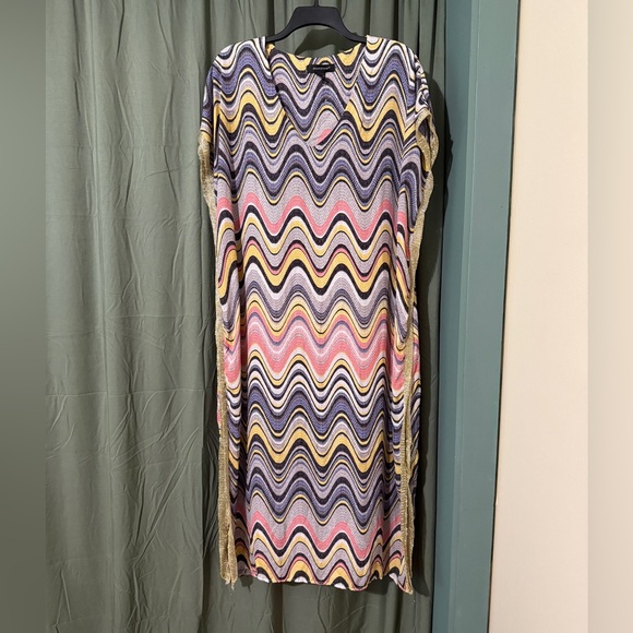 Ashley Stewart Vibrant Wave Dress in Yellow and Black - Picture 2 of 5